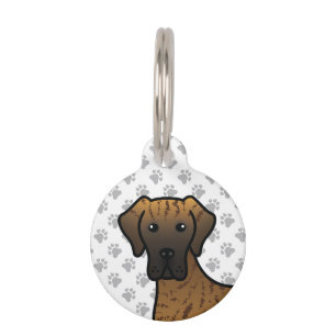 Placa Para Mascotas Información de perro de dibujos animados adorable 