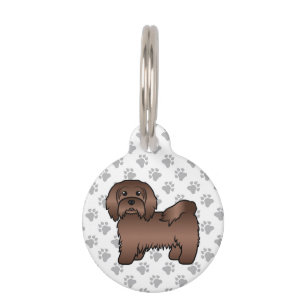 Placa Para Mascotas Información de perro de dibujos animados lindo Hav