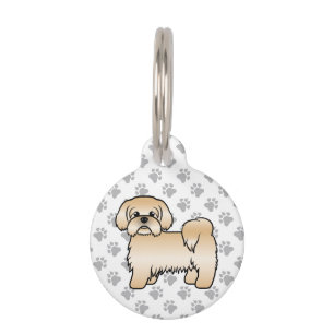 Placa Para Mascotas Información de perro de dibujos animados lindo Shi