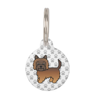 Placa Para Mascotas Información de Perro y Mascota Cute Terrier Brindl