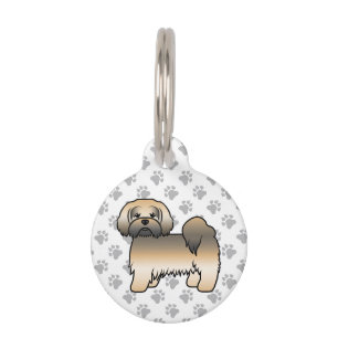 Placa Para Mascotas Información de perro y mascota lindo Lhasa Apso Sa