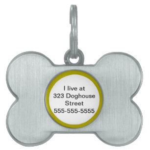 Placa Para Mascotas Información de ubicación del perro en etiquetas de