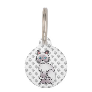 Placa Para Mascotas Información del gato y mascota Lilac Point Tabby B