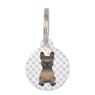 Placa Para Mascotas Información del perro bulldog francés atigrado / F