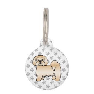 Placa Para Mascotas Información del perro de dibujos animados lindo y
