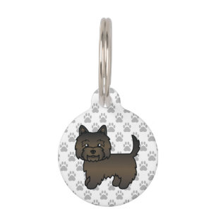 Placa Para Mascotas Información del perro y mascota adorable Cairn Ter