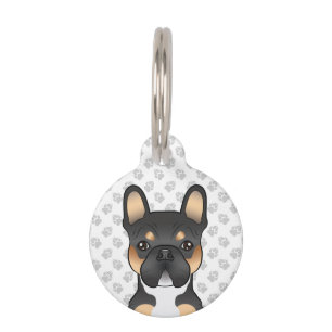 Placa Para Mascotas Información del perro y mascota Bulldog Francés Tr
