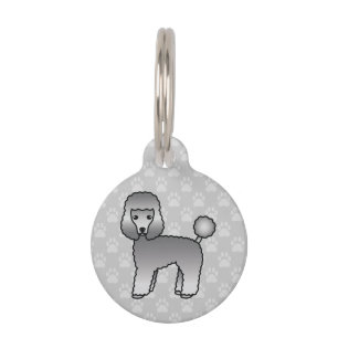 Placa Para Mascotas Información personalizada de perro de juguete gris