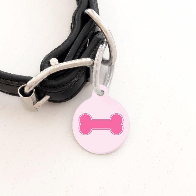 Placa Para Mascotas Información Sobre Huesos Y Mascotas De Perro Rosa (Subido por el creador)