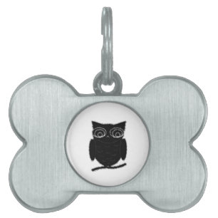 Placa Para Mascotas Inkblot Owl