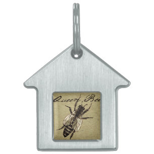 Placa Para Mascotas Inscripción de Bug de Vida Silvestre Queen Bee
