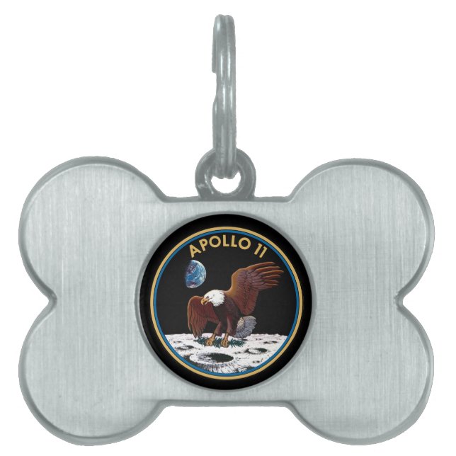 Placa Para Mascotas Insignia del Apolo 11 (Frente)