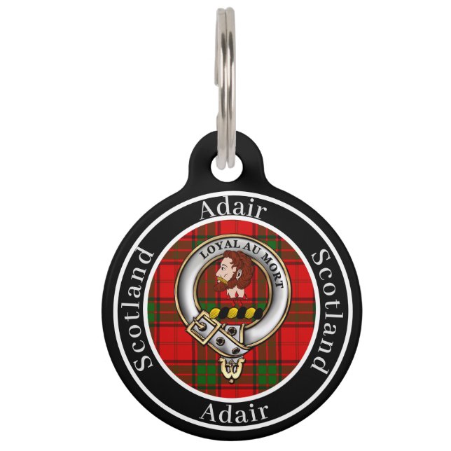 Placa Para Mascotas Insígnia del clan Adair y personas personalizadas  (Anverso)