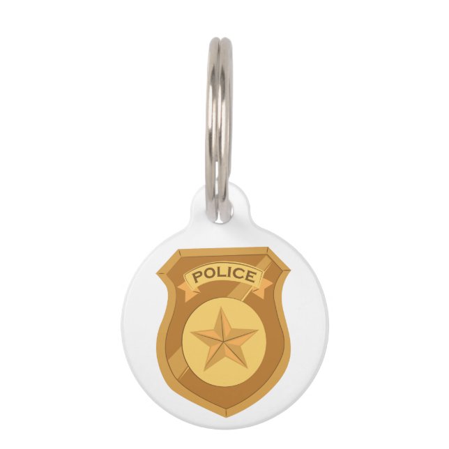 Placa Para Mascotas Insignia policial (Anverso)