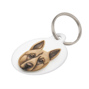 Placa Para Mascotas Inspiración en 3D del perro maliní belga