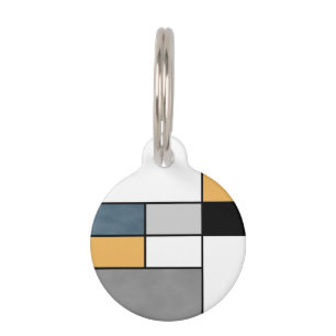 Placa Para Mascotas Inspiración mondriana