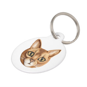 Placa Para Mascotas Inspirado en el gato abisino 3D