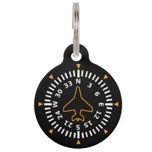 Placa Para Mascotas Instrumento de vuelo de brújula para aeronaves