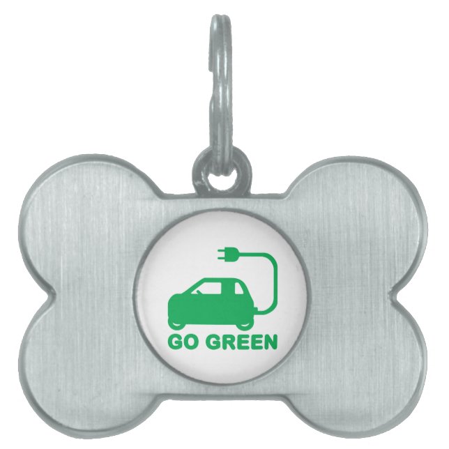 Placa Para Mascotas Ir Verde ~ Conducir autos eléctricos (Frente)