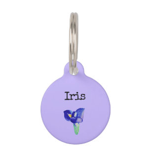 Placa Para Mascotas Iris De Flor Púrpura