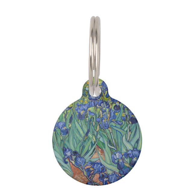 Placa Para Mascotas Iris de Vincent van Gogh (Reverso)