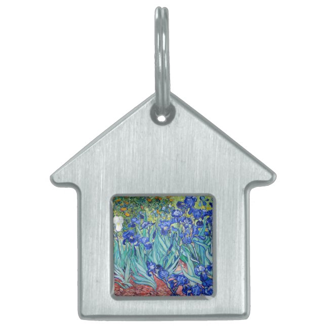 Placa Para Mascotas Irises Vincent van Gogh (Frente)