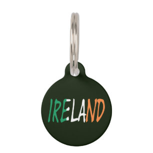 Placa Para Mascotas Irlanda superpuesta en la etiqueta personalizable 