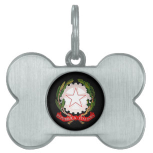 Placa Para Mascotas Italia Emblem Dark
