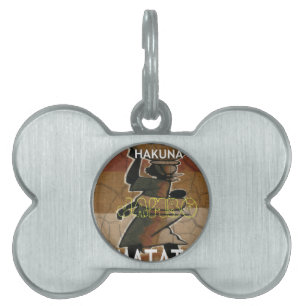 Placa Para Mascotas Jambo Habari Hakuna Matata.