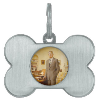 Placa Para Mascotas James Earl Carter pintó retrato del presidente de 