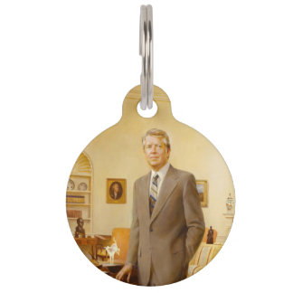 Placa Para Mascotas James Earl Carter pintó retrato del presidente de 
