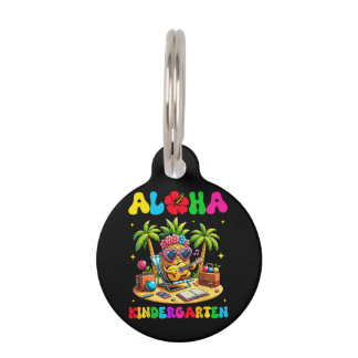 Placa Para Mascotas Jardín de infancia Aloha Piña Hawái Vuelta al cole