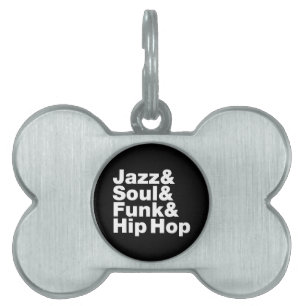 Placa Para Mascotas Jazz y Soul y Funk & Hip Hop