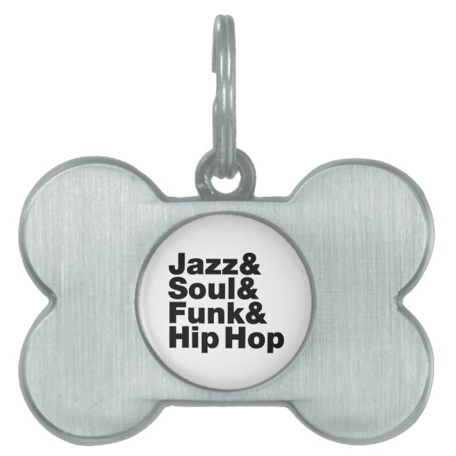 Placa Para Mascotas Jazz y Soul y Funk & Hip Hop (Frente)