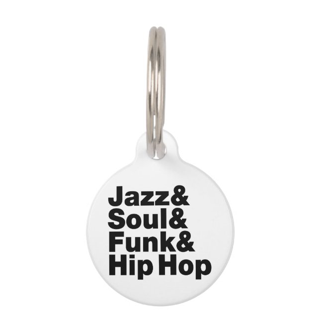 Placa Para Mascotas Jazz y Soul y Funk & Hip Hop (Anverso)