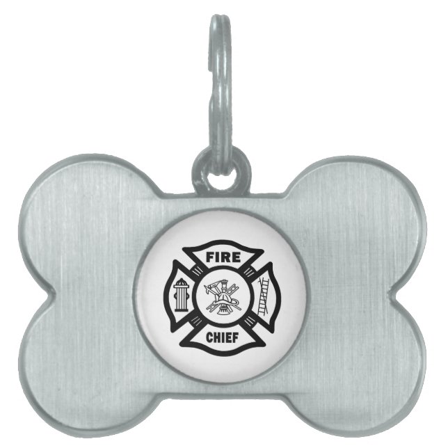 Placa Para Mascotas Jefe de bomberos (Frente)