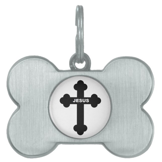 PLACA PARA MASCOTAS JESUS CROSS (Frente)