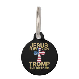 Placa Para Mascotas Jesús Es Mi Rey, Trump Es Mi Presidente