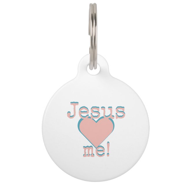 Placa Para Mascotas Jesus loves me  – Dog Collar – Hundehalsband (Anverso)