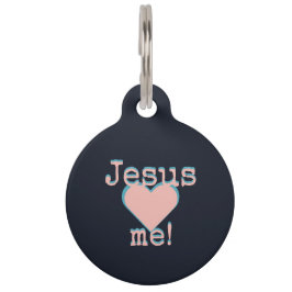 Placa Para Mascotas Jesus loves me  – Dog Collar – Hundehalsband neon