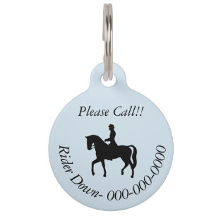 Placa Para Mascotas Jinete de la emergencia abajo