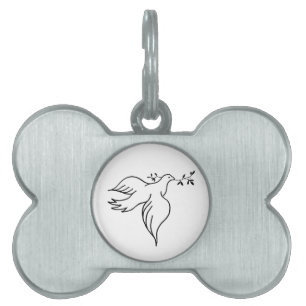Placa Para Mascotas John 14:27 Biblia verso Religión Paloma Cristiano