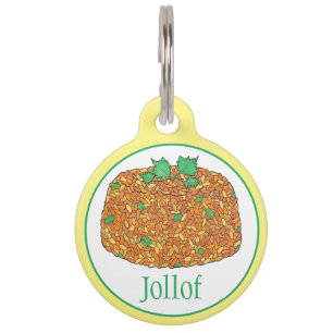 Placa Para Mascotas Jollof Rice comida ghanesa nigeriana de África Occ