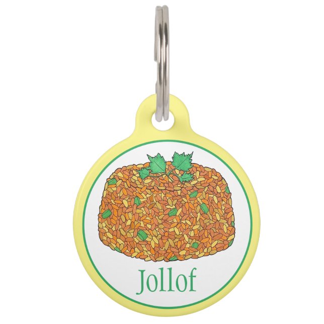 Placa Para Mascotas Jollof Rice comida ghanesa nigeriana de África Occ (Anverso)