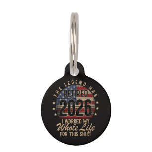 Placa Para Mascotas Jubilado Trabajé Toda la Vida para Esto