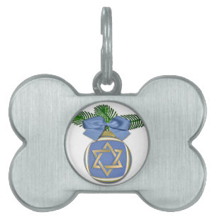 Placa Para Mascotas Judaica Hanukkah Star Of David Ornament Print