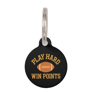 Placa Para Mascotas Juega Duro, Gana Puntos Día de Deportes de Juegos