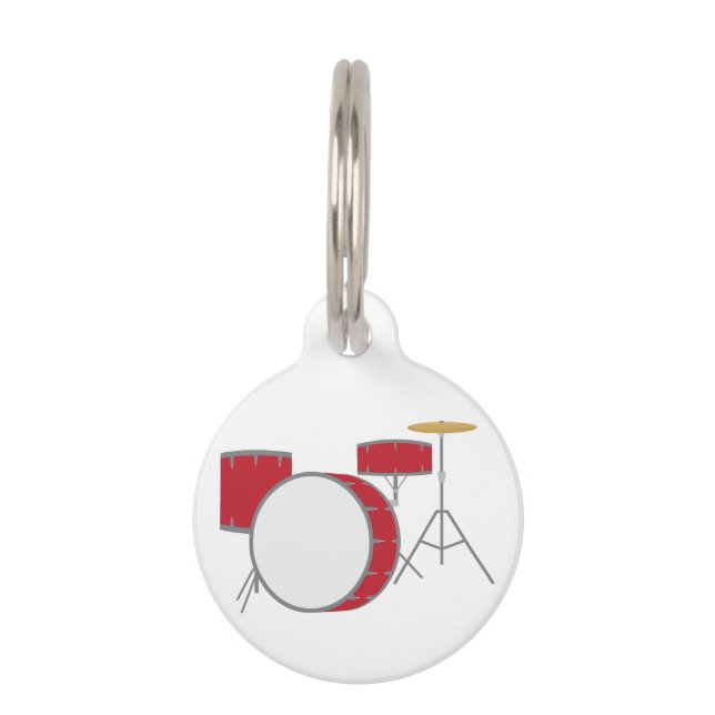 Placa Para Mascotas Juego de tambor rojo (Anverso)