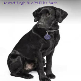 Placa Para Mascotas Jungle-Blue abstracto