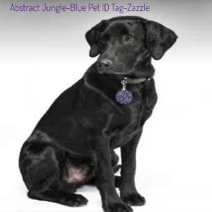 Placa Para Mascotas Jungle-Blue abstracto